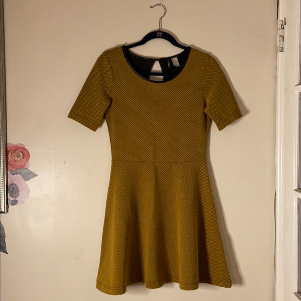 H&M mustard skater dress, size US 6